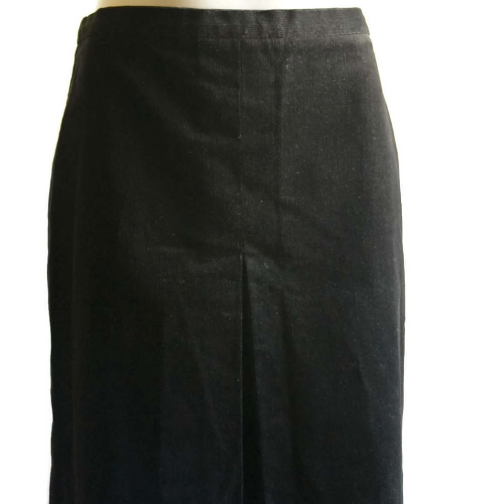ESPRIT Black Corduroy Front Pleat A-Line Skirt